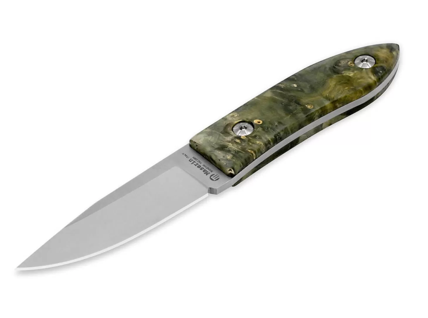 Online AM22 Poplar Burl Green EDC-Messer