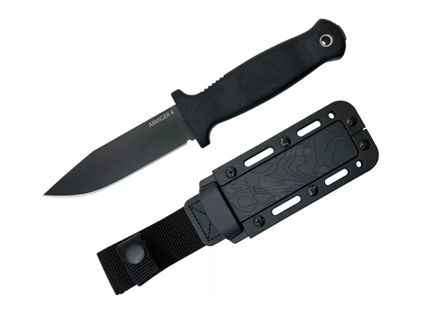 Outlet Armiger 4 Clip Point 80CRV2 TPR Black Outdoormesser