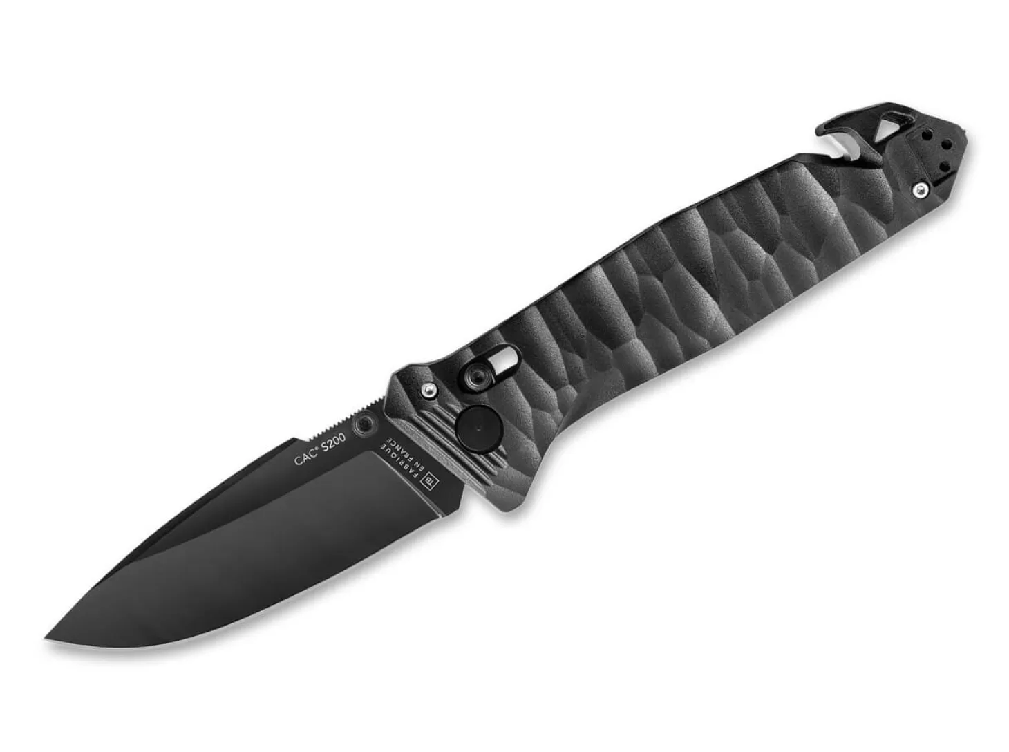 Cheap C.A.C. S200 PA6 Textured Black Taktische Messer