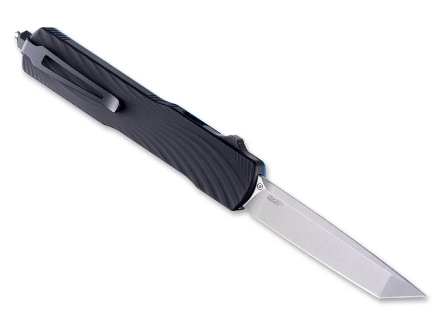 Cheap Counterstrike OTF Automatic 3.35 Tanto G-Mascus Blue Lava Tumbled OTF-Messer