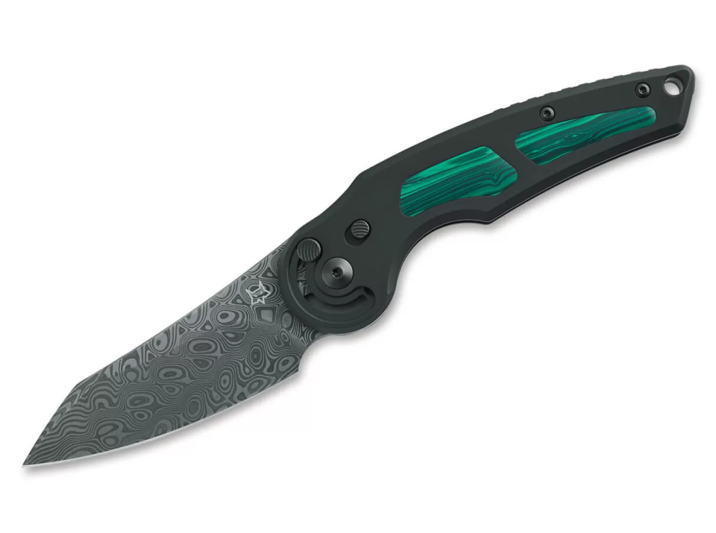 Clearance Jupiter Titanium Malachite Damascus Sammlermesser