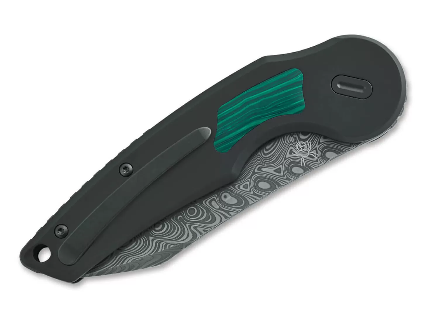 Clearance Jupiter Titanium Malachite Damascus Sammlermesser