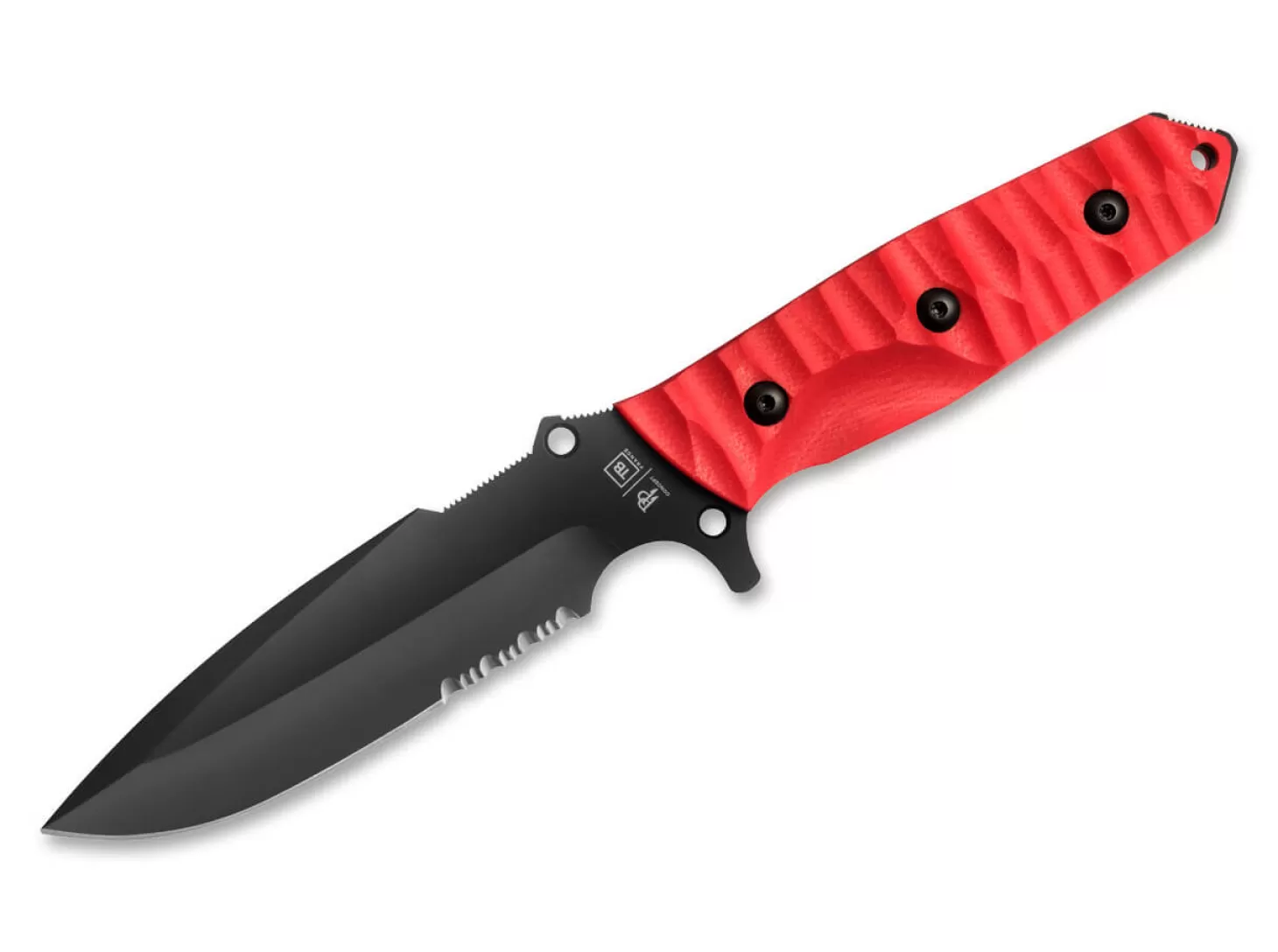 Cheap Maraudeur G10 Textured Red Serrated Einsatzmesser