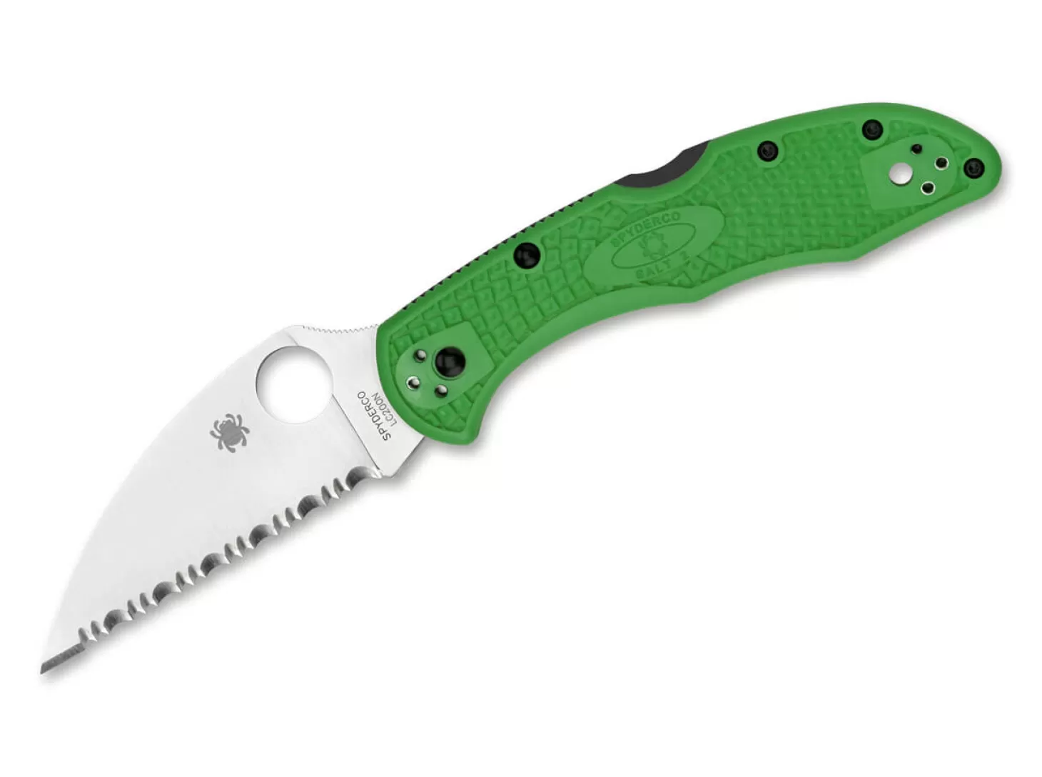 Best Salt 2 Wharncliffe Serrated LC200N Green Tauchermesser