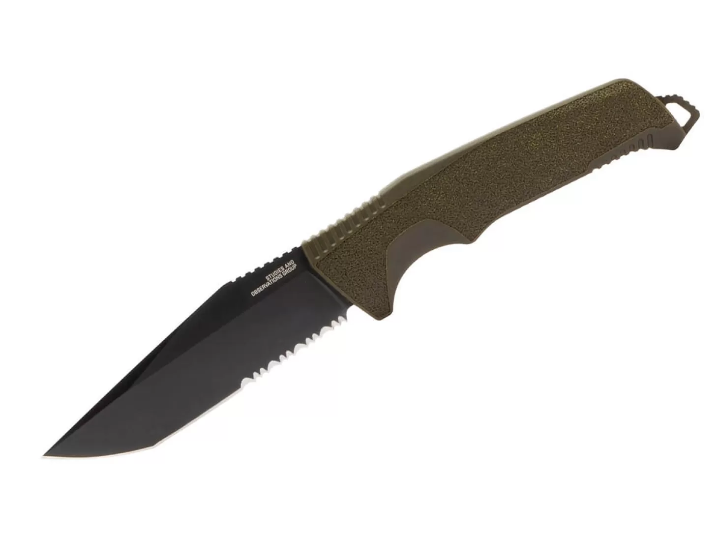 Shop Trident FX OD Green Part Serrated Einsatzmesser