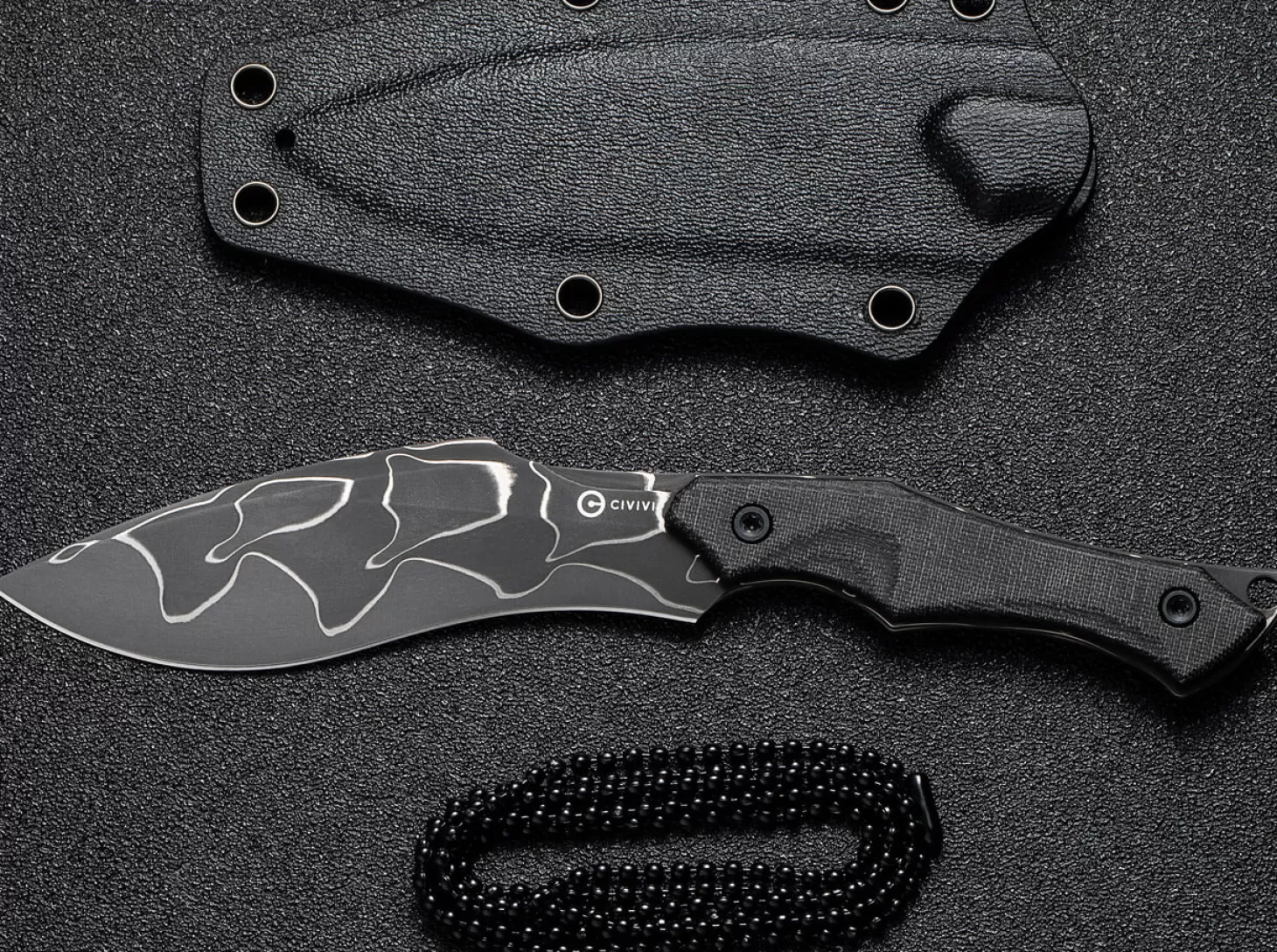 Best Vaquita II Micarta Black Damascus Damastmesser