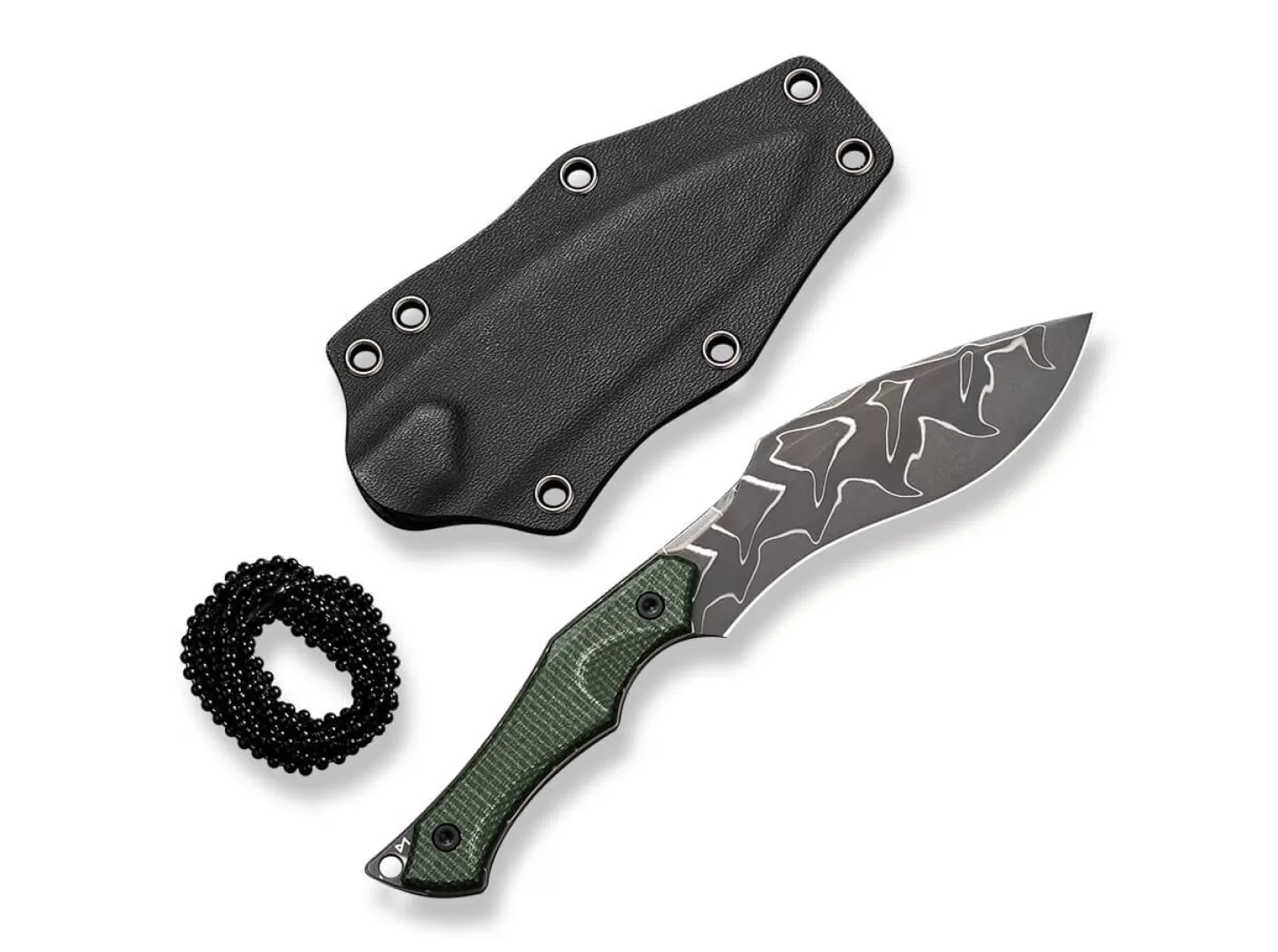 Best Sale Vaquita II Micarta Green Damascus Damastmesser