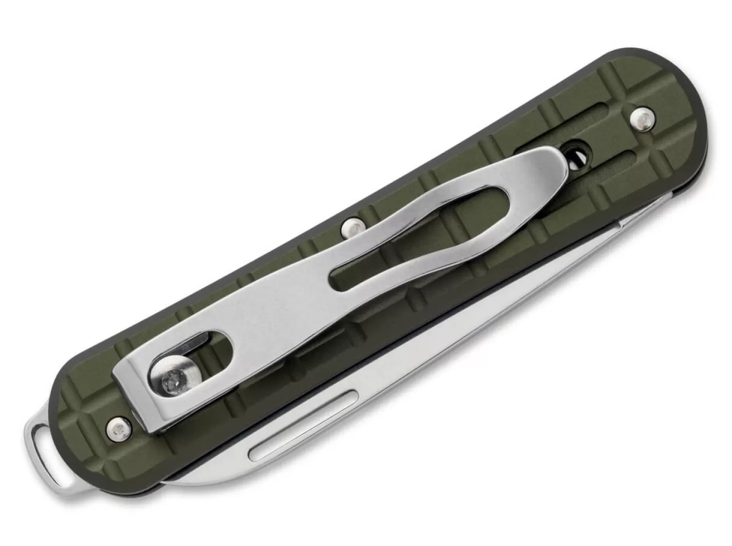 Cheap Vulpis 130 Grenade Pattern Aluminum Military Green Slipjoint-Messer